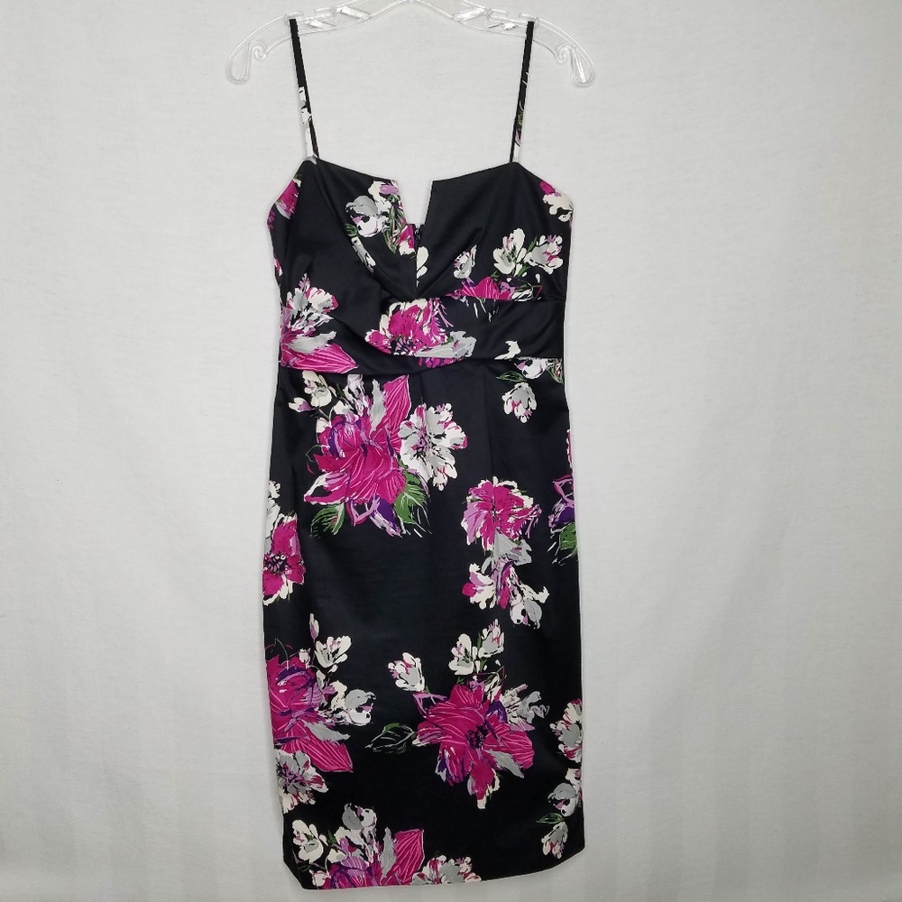 Donna Ricco Black Floral Shift Dress